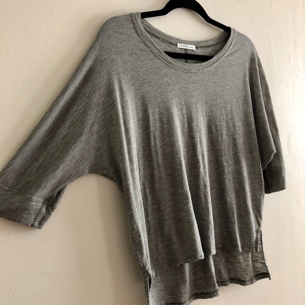 Fresh Laundry Striped Relaxed Quarter Sleeve Tee